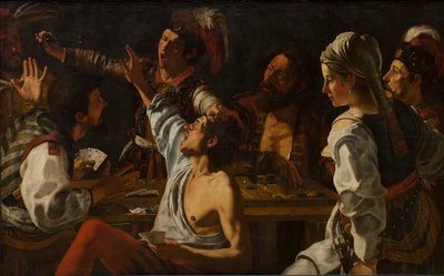 Kaart- en backgammonspelers. Ruzie over kaarten, ca. 1620-30 door Theodor Rombouts