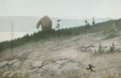 Assepoester en de trol door Theodor Kittelsen