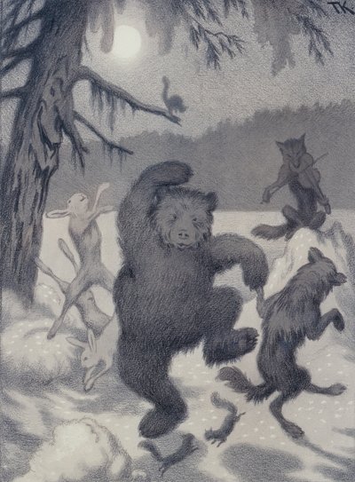 Dans in het maanlicht, het wintersprookje door Theodor Severin Kittelsen