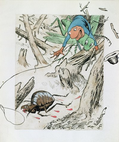 Vlooienjacht in het Oerwoud door Theodor Kittelsen