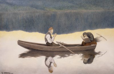 Over meer en rivier door Theodor Kittelsen