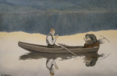 Over zee en rivier door Theodor Kittelsen