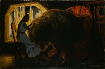 De prinses die luizen plukt van de trol door Theodor Kittelsen