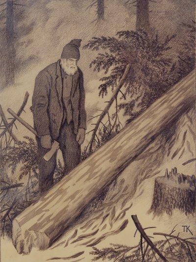 Winterweg door Theodor Kittelsen