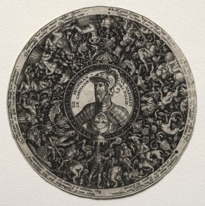 Ontwerp voor een schaal met medaillons door Theodor de Bry