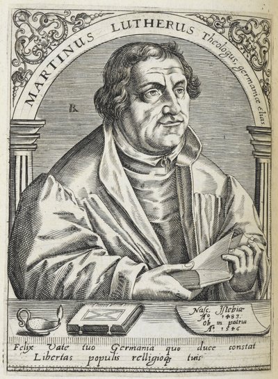 Maarten Luther. (1483-1546). Duitse religieuze hervormer, en oprichter van de Reformatie. Portret. door Theodor de Bry