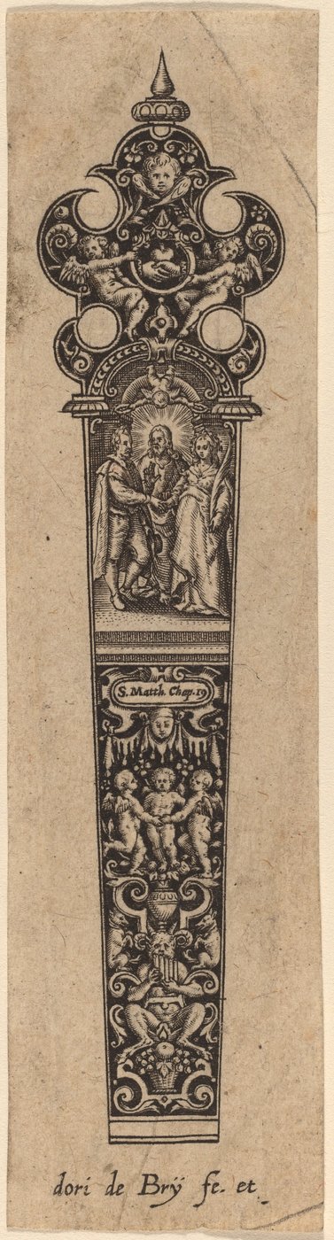 Ornament voor Mesheft door Theodor de Bry