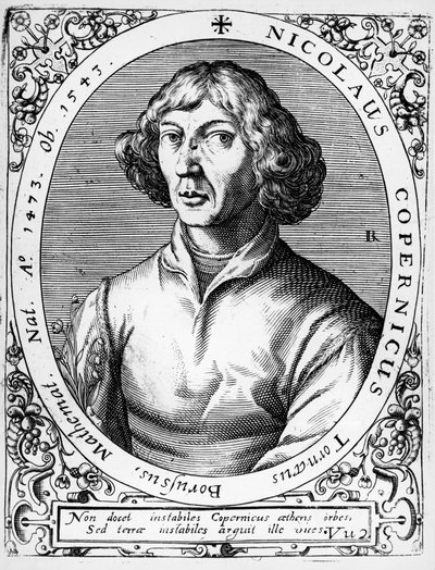 Portret van Mikolaj Kopernik bekend als Nicolaus Copernicus (Torun) door Theodor de Bry