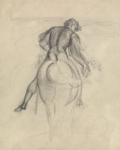 Studie van een man te paard door Theodor von Holst
