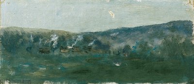 Heuvellandschap met maansikkel door Theodor von Hormann