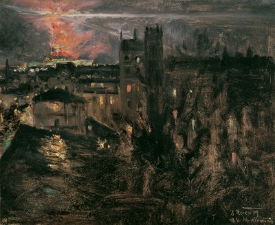 Parijs bij nacht met Eiffeltoren door Theodor von Hormann