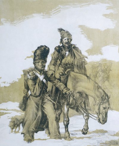 Terugtocht uit Moskou door Theodore (after) Gericault