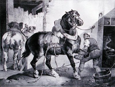 De Smidse (litho) door Theodore (after) Gericault