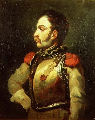 Carabinier Officier door Theodore (attr. to) Gericault