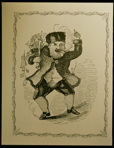 Kerstman illustratie voor een gedicht van Clement C. Moore, 1848 door Theodore C. Boyd