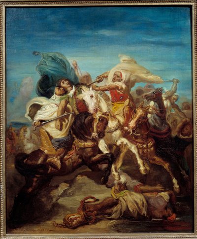 Slag van Arabische ruiters door Théodore Chassériau