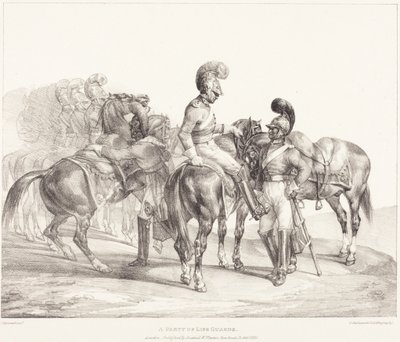 Een groep strandwachten door Theodore Gericault