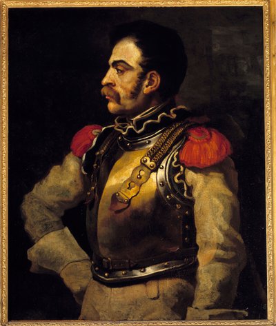 Een schutter gezien vanaf het midden van het lichaam door Theodore Gericault