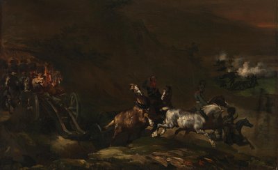 Opmarcheerde artillerie door Theodore Gericault