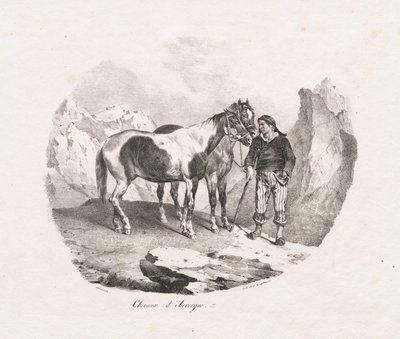 Auvergne paarden door Theodore Gericault