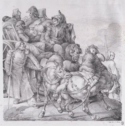 Kar Met Gewonde Soldaten door Theodore Gericault