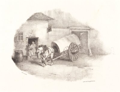 Karrenpaard uit de modder getrokken door Theodore Gericault