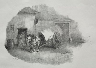 Paard uit de wagen getrokken door Theodore Gericault