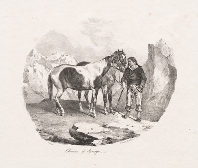Paarden van Auvergne door Theodore Gericault