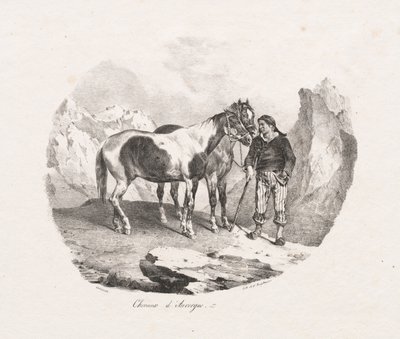Paarden van Auvergne, 1822 door Theodore Gericault