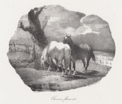 Vlaamse paarden (Flemish Horses) door Theodore Gericault