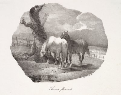Vlaamse paarden door Theodore Gericault