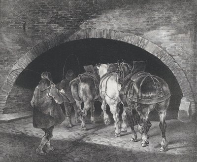 Ingang naar de Adelphi Wharf, 1821 door Theodore Gericault