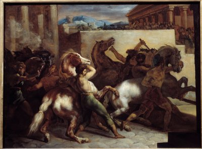Vrije Paardenrennen in Rome door Theodore Gericault