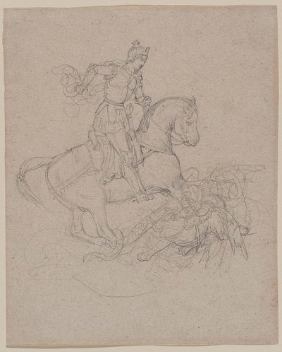 Géricault - Sint Joris en de Draak, 1816-17 door Theodore Gericault