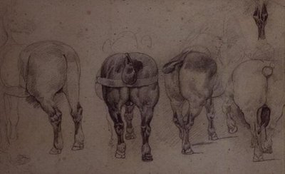 Aangespannen paarden door Theodore Gericault