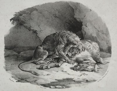 Paard Verslonden door een Leeuw door Theodore Gericault