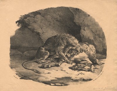 Paard Verslonden door een Leeuw door Theodore Gericault