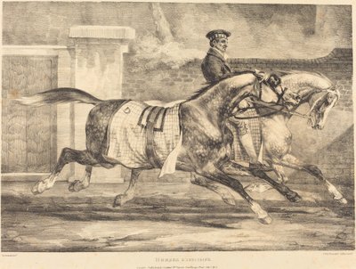 Paarden Oefenen door Theodore Gericault