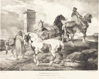 Paarden Gaan naar een Kermis door Theodore Gericault