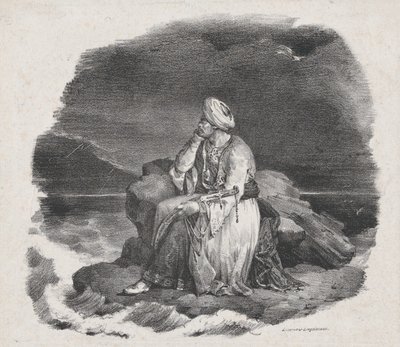 Ik droom van haar in de beukende golven, 1818 door Theodore Gericault