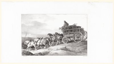 De kolenwagen (The Coal Wagon) door Theodore Gericault