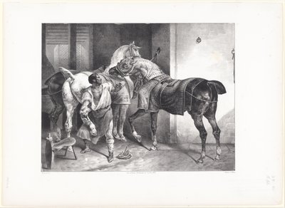 De Engelse hoefsmid (The English Farrier) door Theodore Gericault