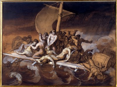 Het vlot van de Medusa (voorbereidende studie) door Theodore Gericault