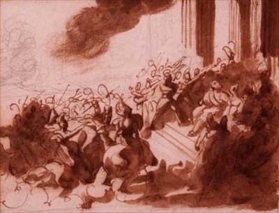 Lodewijk XVIII neemt een parade af op de Champ de Mars door Theodore Gericault