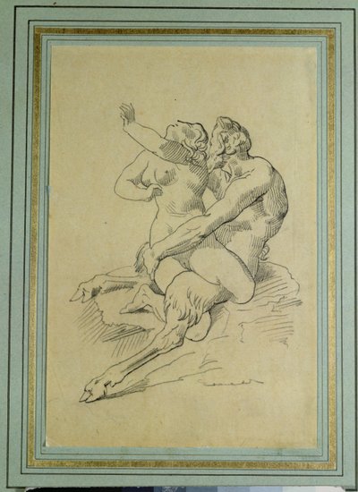 Nimf en sater door Theodore Gericault