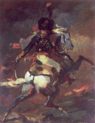 Officier van de jagers te paard door Theodore Gericault
