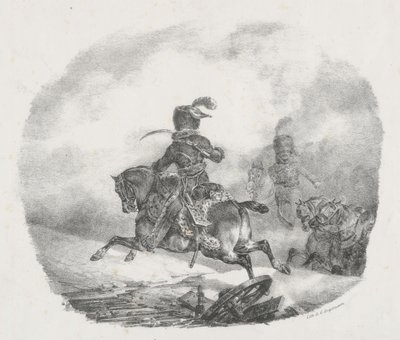 Officier bij de lichte artillerie van de Keizerlijke Garde (Light Artillery Officer of the Imperial Guard) door Theodore Gericault