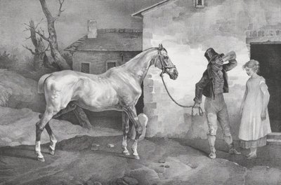 Oud Paard bij een Herbergdeur door Theodore Gericault
