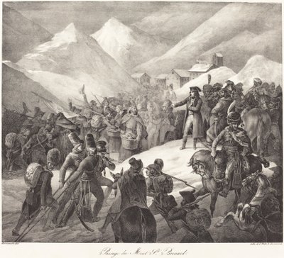 Napoleons leger steekt de St. Bernardpas over door Theodore Gericault