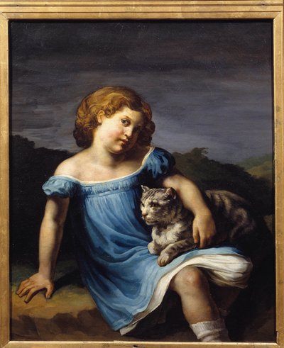 Portret van Louise Vernet kind, dochter van de schilder Horace Vernet door Theodore Gericault